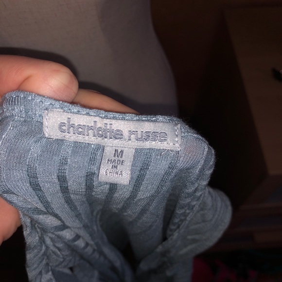 Blue Ribbed Tank Top - Picture 4 of 4